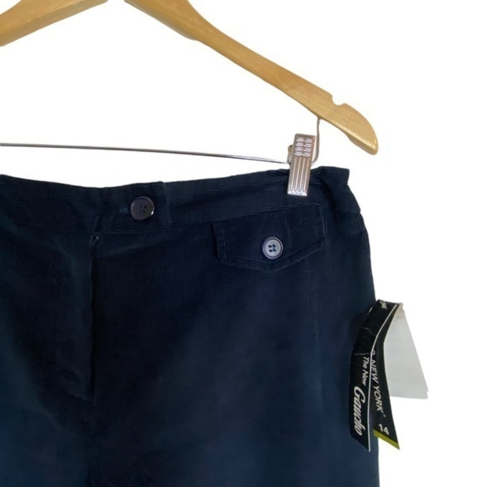 Vintage Briggs New York Blue Corduroy Gaucho Cropped Pants Size 14 - Picture 3 of 3